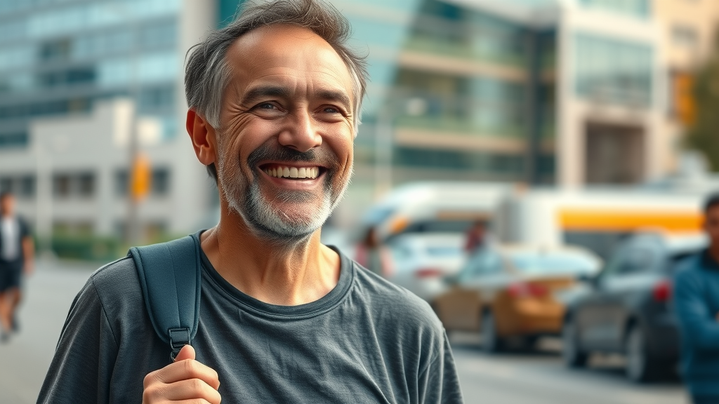 Smiling patient returning to daily activities post non-invasive fat reduction treatment