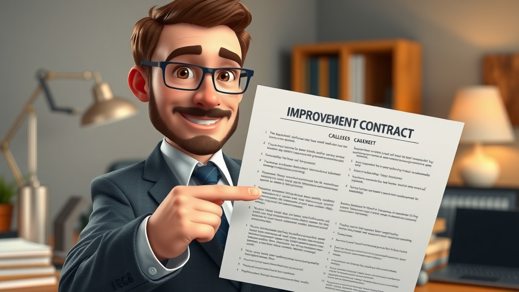Choosing a general contractor pointing to detailed improvement contract clauses