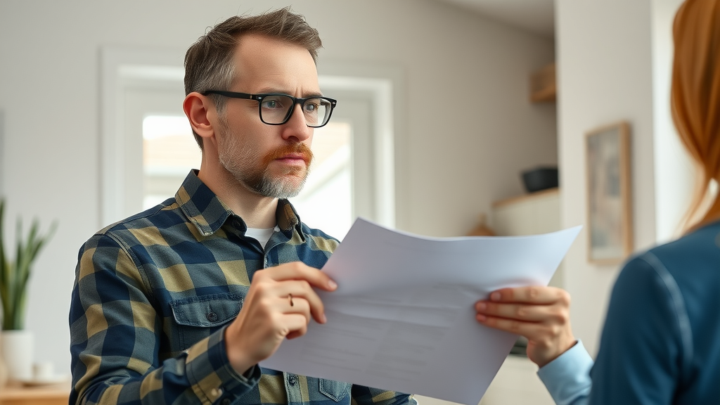 Choosing a general contractor discussing contract details with homeowner