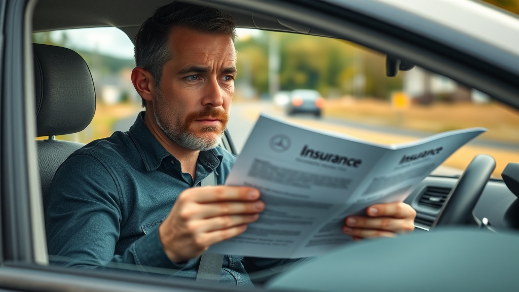 Uninsured motorist coverage Tennessee: concerned driver reviewing policy after car accident