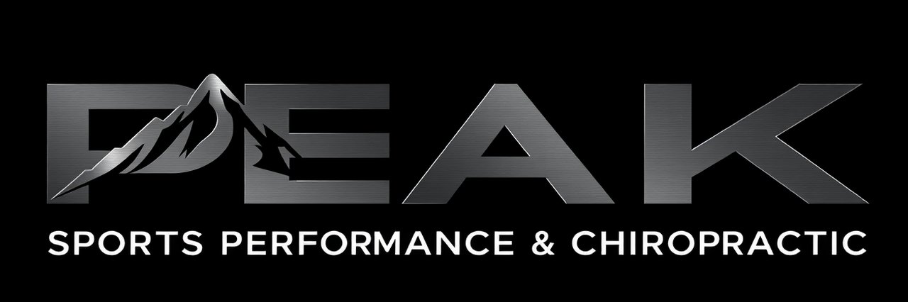Modern rehab sports performance chiropractic Arlington logo with peak mountain design.