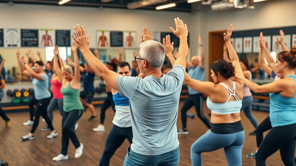 Group rehabilitation session at Arlington sports chiropractic clinic