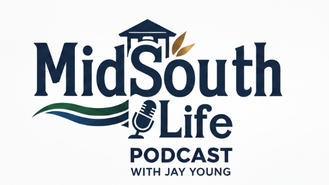 logo of midsouth life podcast with jay young